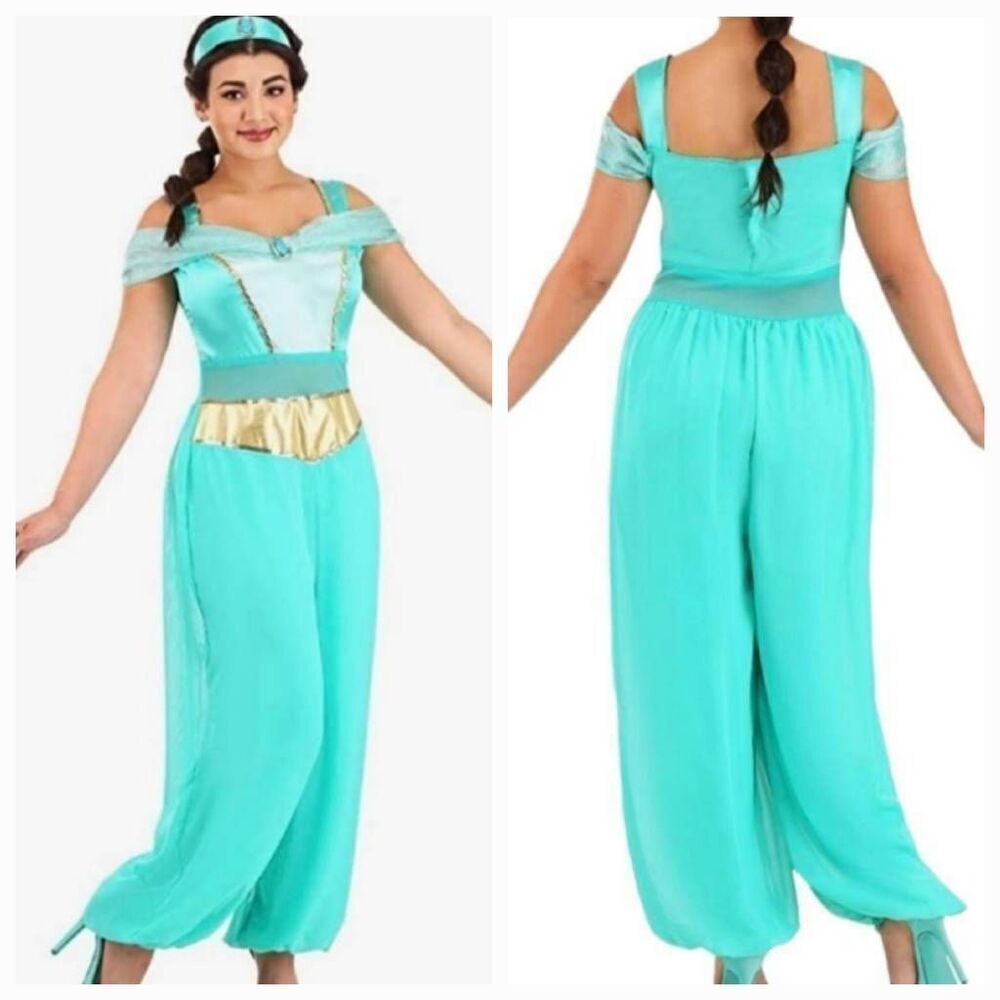 🩵Disney Princess Turquoise Deluxe Jasmine Costume Large